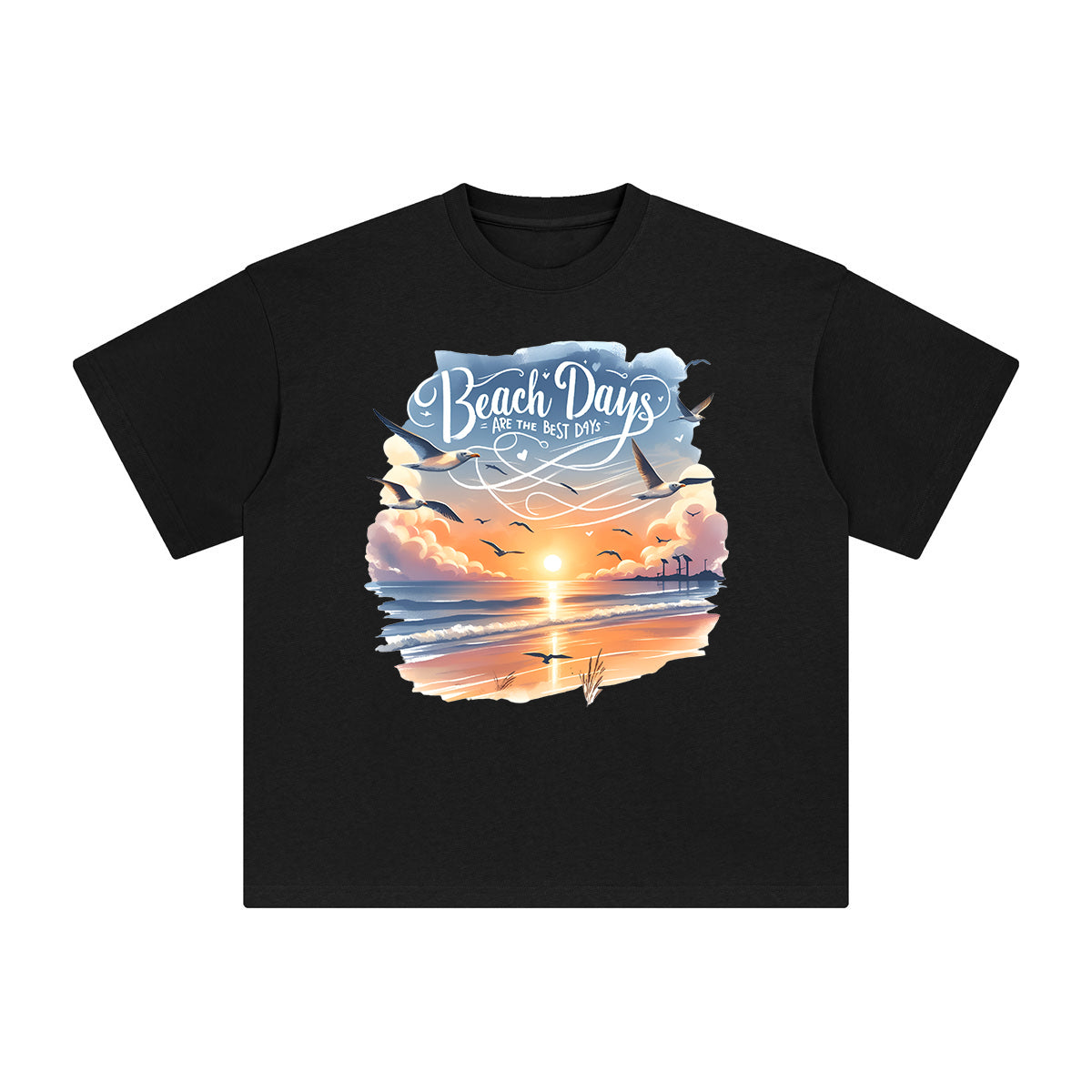 Summer Beach Day Graphic Tee-INNBLAC Fashion Apparel
