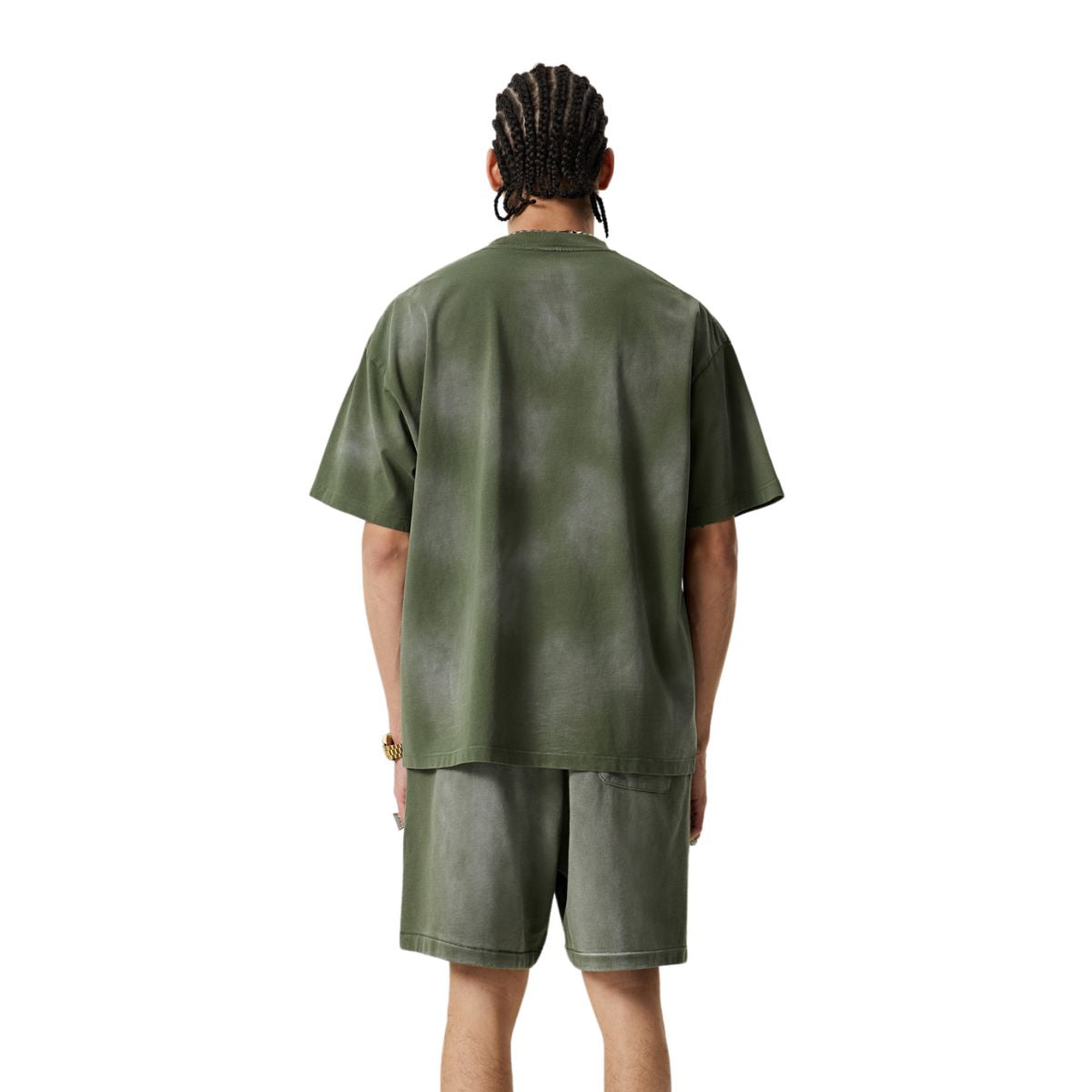 Camiseta con bolsillo desgastado y lavado ácido de 8.5 oz