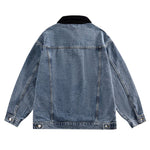 Retro Washed Color-Contrast Denim Jacket