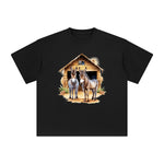 Couple Donkey In Small House Graphic Tee-INNBLAC Fashion Apparel