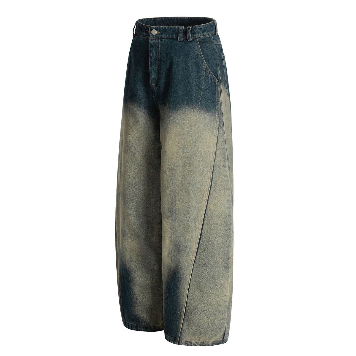 Smoke Rise Ombre Washed Faded Barrel Leg Jeans