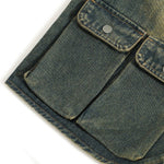 Relaxed Washed Denim Tactical Vest