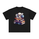 Skull & Books Graphic Tee-INNBLAC Fashion Apparel