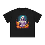 Halloween Ghost & Pumpkin Graphic Tee-INNBLAC Fashion Apparel