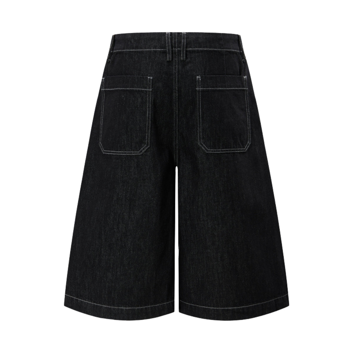 High-Waist A-Line Denim Cropped Shorts