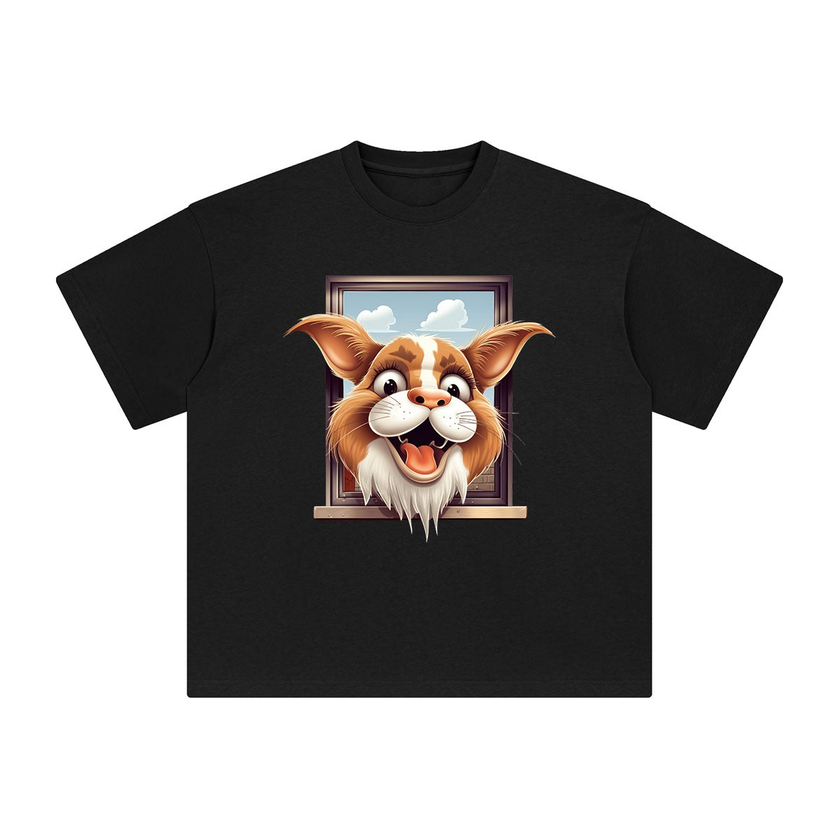 Cat Outside The Window Graphic Tee-INNBLAC Fashion Apparel