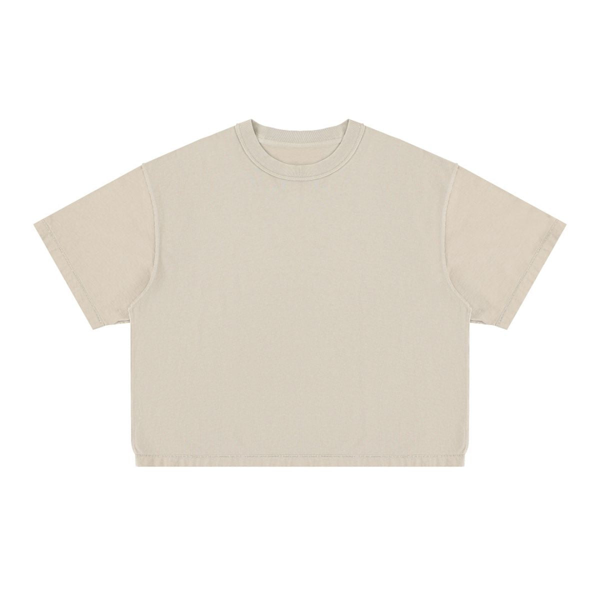 275G Heavyweight Cotton Coverstitch Cropped Tee