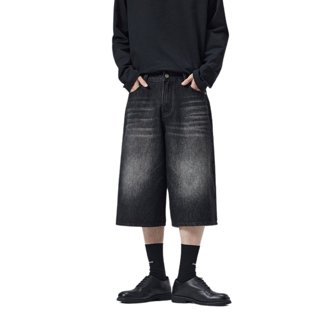 Y2K Loose Fit Wide Leg Denim Shorts