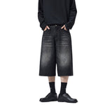 Y2K Loose Fit Wide Leg Denim Shorts