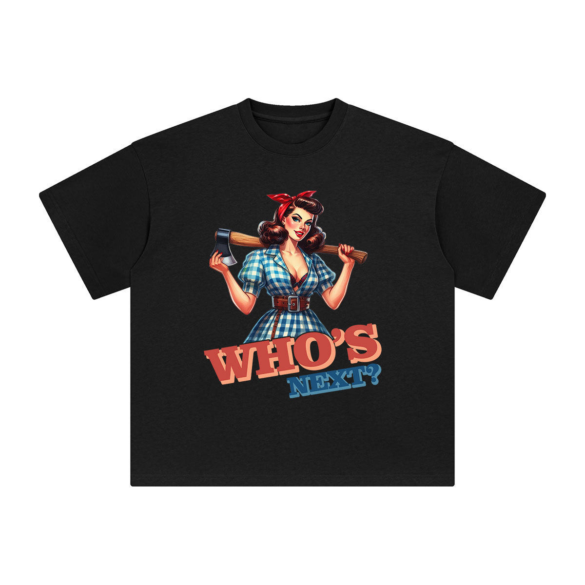Retro Women With Axe Graphic Tee-INNBLAC Fashion Apparel