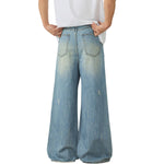 Mud WashedOversized Faded Ripped Jeans