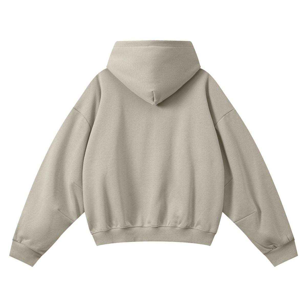 Vintage Fleece‑Lined Oversized Curved Sleeve Hoodie