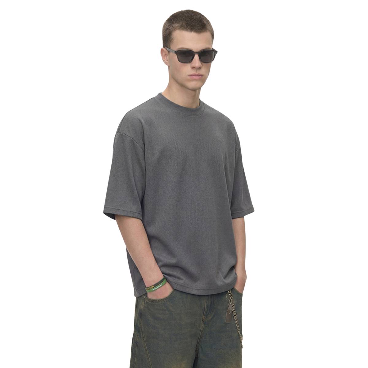 Boxy Retro Mesh Tech Knit Athletic Tee