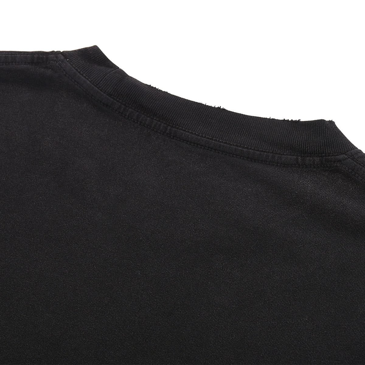 Black Washed Cotton Ripped Boxy Tee 270gsm
