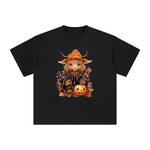 Halloween Highland Cow Graphic Tee-INNBLAC Fashion Apparel