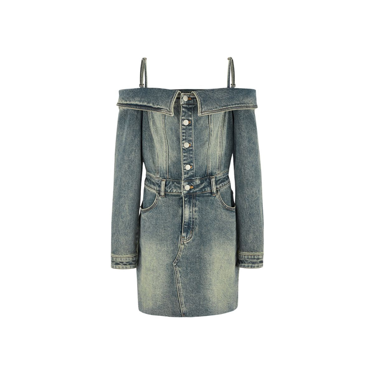 Women's Off-Shoulder Denim Mini Dress