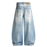 Oversized Pocket Distressed Wide Leg Vintage Jeans