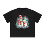 Christmas Couple Snowman Graphic Tee-INNBLAC Fashion Apparel