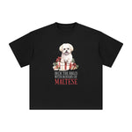 Christmas Maltese & Gift Graphic Tee-INNBLAC Fashion Apparel