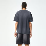 Camiseta holgada lavada y descolorida de peso pesado de 9 oz