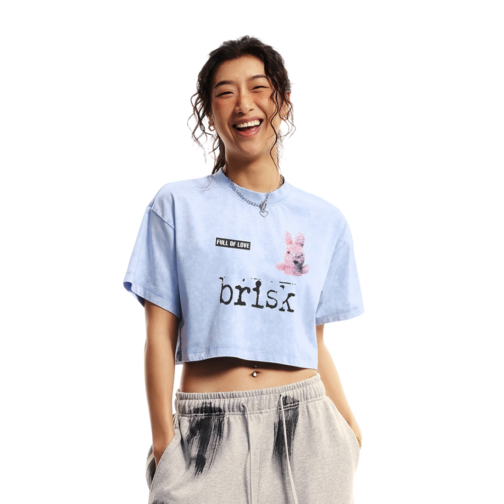 Sweet Rabbit Graphic Crop Top-INNBLAC Fashion Apparel