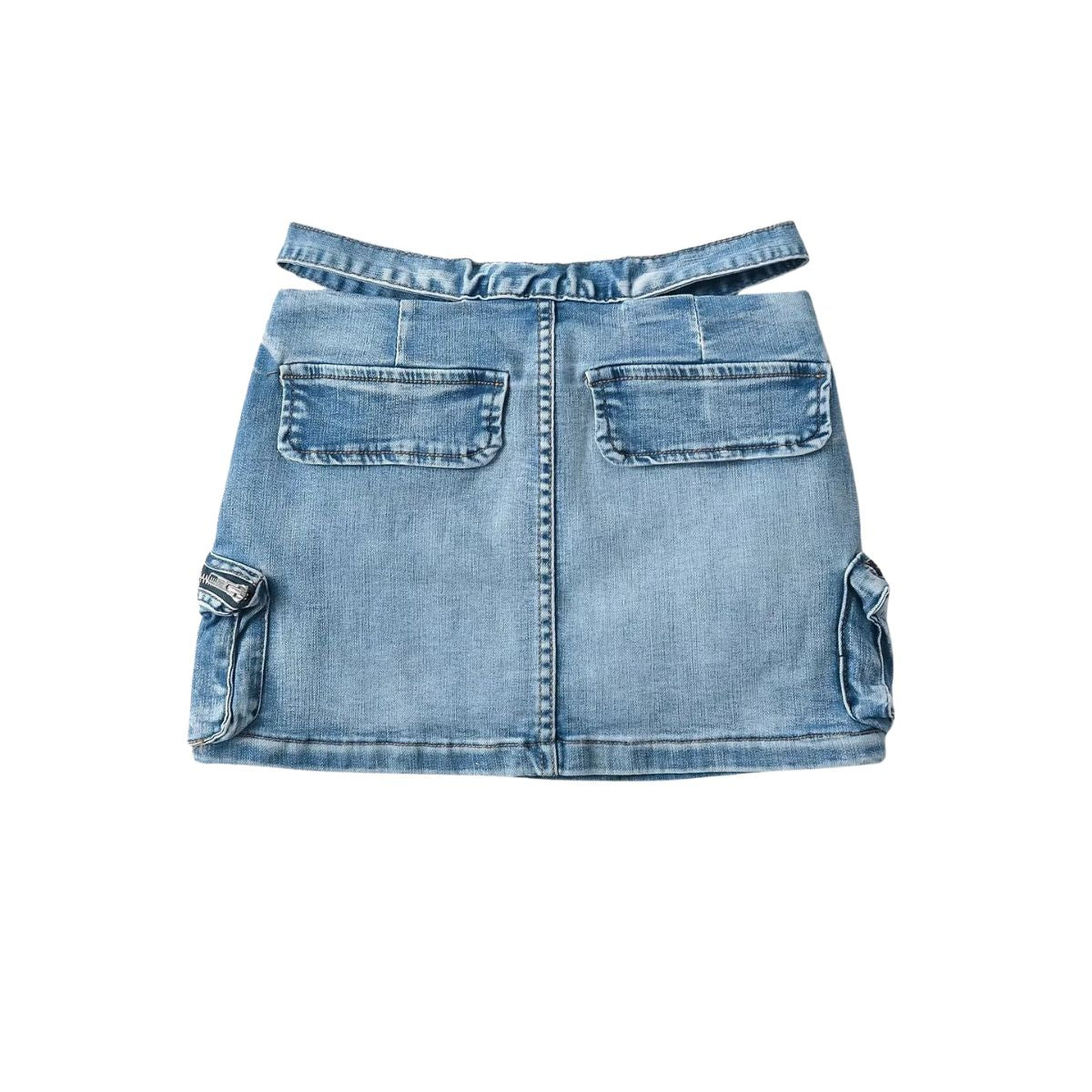 Cross Belt Cargo Denim Mini Skort