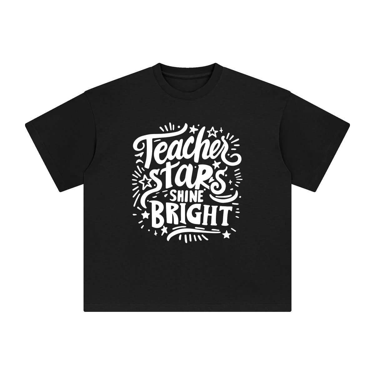 Teacher Stars Shine Bright Graphic Tee-INNBLAC Fashion Apparel