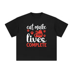 Cat Make Our Lives Complete Graphic Tee-INNBLAC Fashion Apparel
