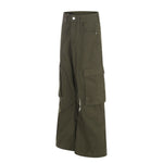 Streetwear Multi Pocket Flare Cargo Pants