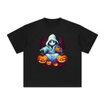 Halloween Ghost & Pumpkin Graphic Tee-INNBLAC Fashion Apparel