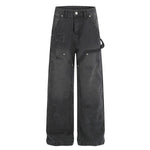Men's Distressed Punk Cargo Pants �Loose Wide-Leg Streetwear