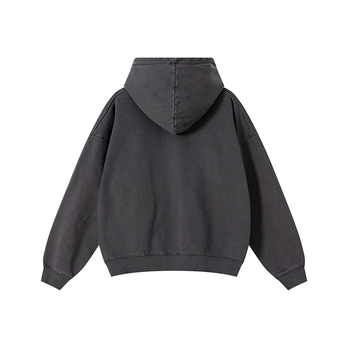 Heavyweight Washed Cotton Zip-Up Hoodie