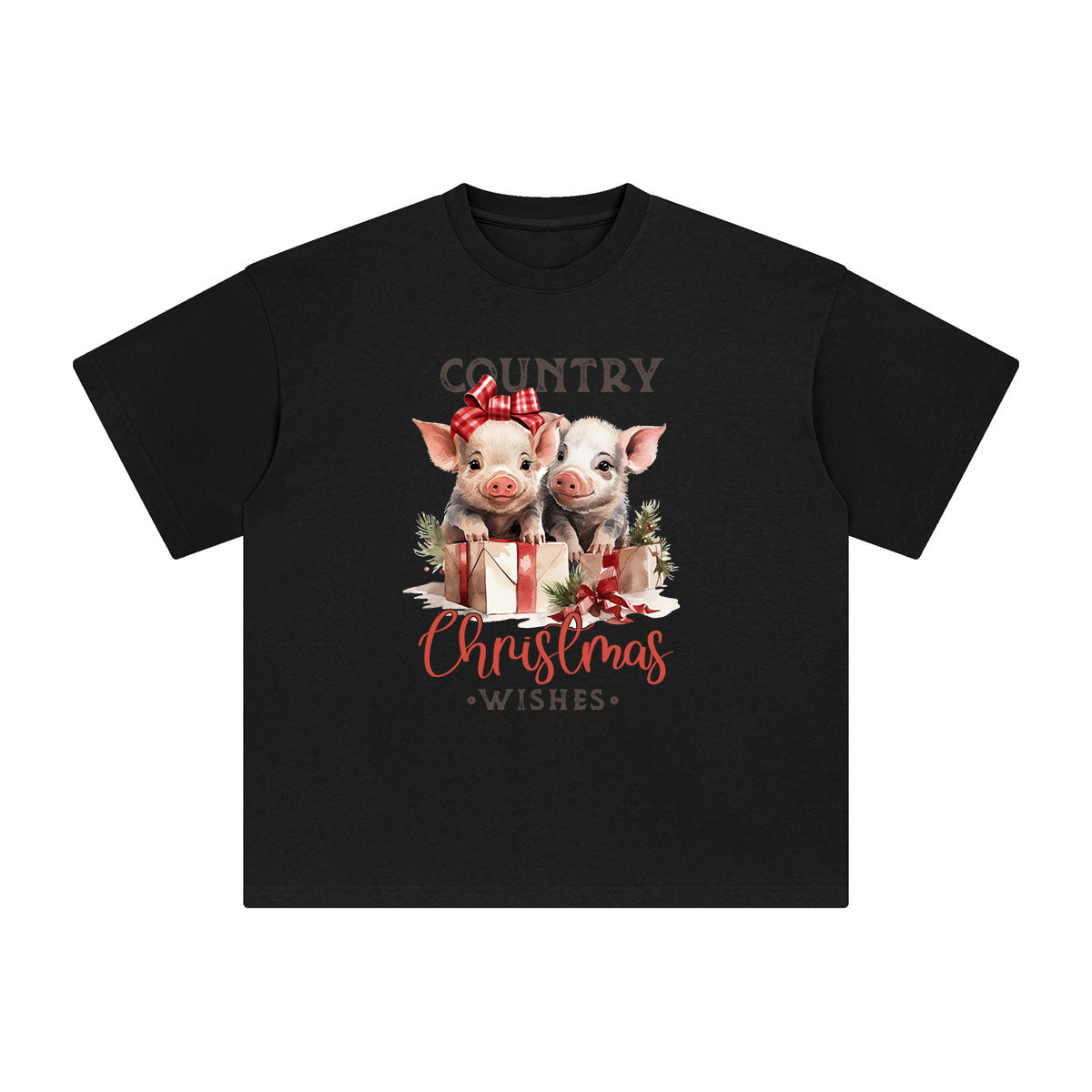 Christmas Pigs Graphic Tee-INNBLAC Fashion Apparel