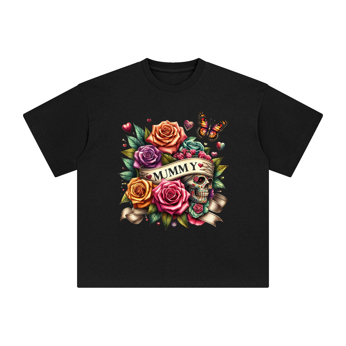 MUMMY Flowers Graphic Tee-INNBLAC Fashion Apparel