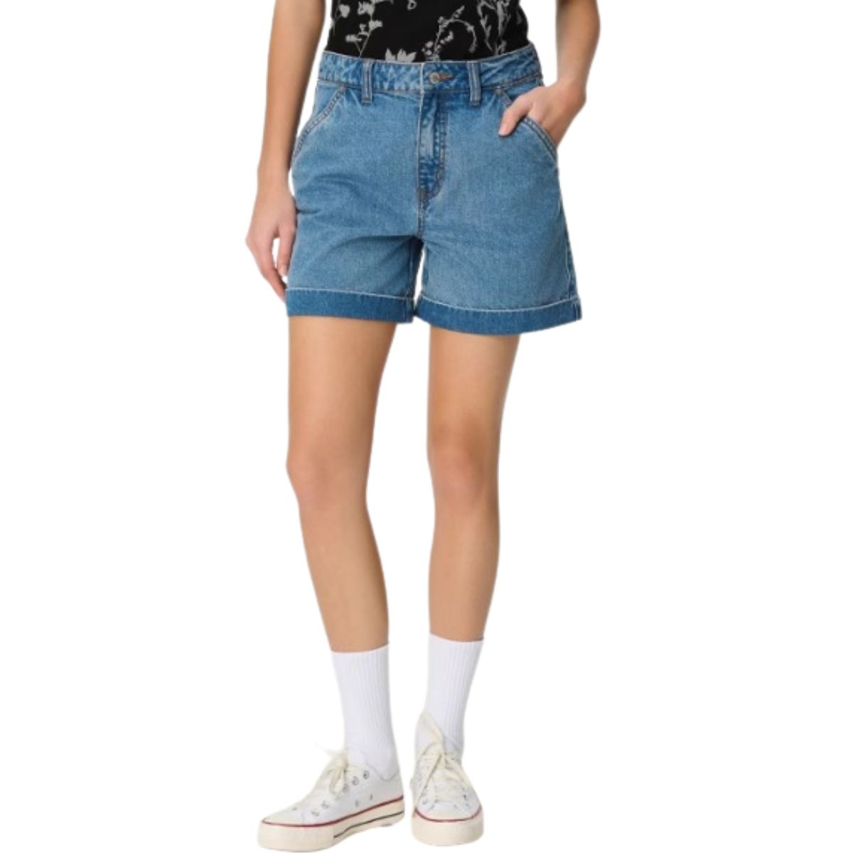 Women's Relaxed Fit Cuffed Denim Shorts