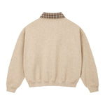 Quiet Luxury Old Money Color‑Contrast Plaid Half‑Zip Polo Sweatshirt
