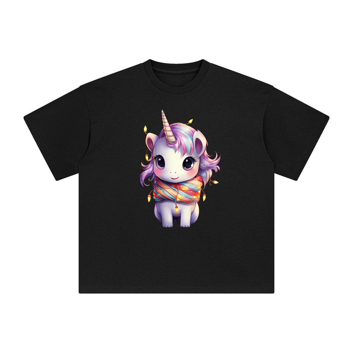 Pastel Christmas Baby Unicorn Graphic Tee-INNBLAC Fashion Apparel