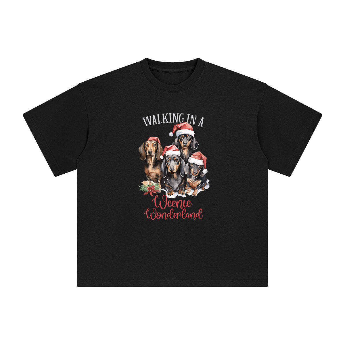 Christmas Dachshund Graphic Tee-INNBLAC Fashion Apparel