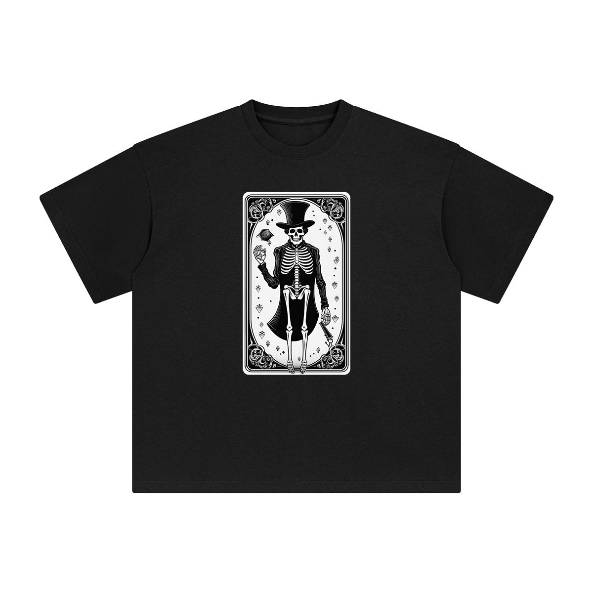 Mystery Skeleton Tarot Card Graphic Tee-INNBLAC Fashion Apparel