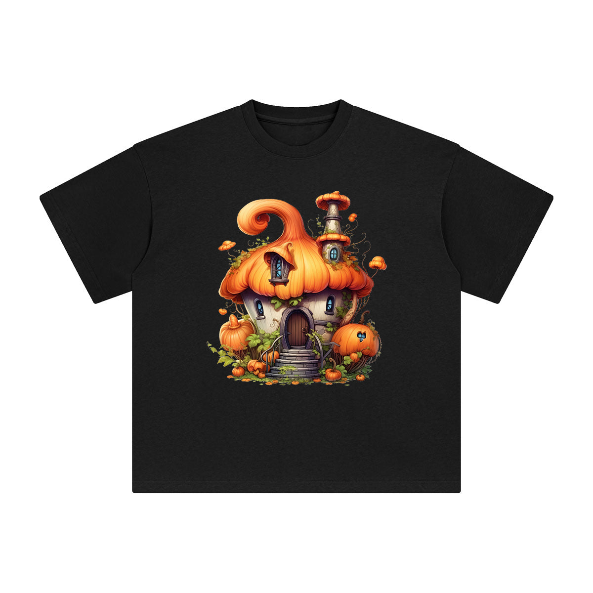 Fairy Pumpkin House Graphic Tee-INNBLAC Fashion Apparel