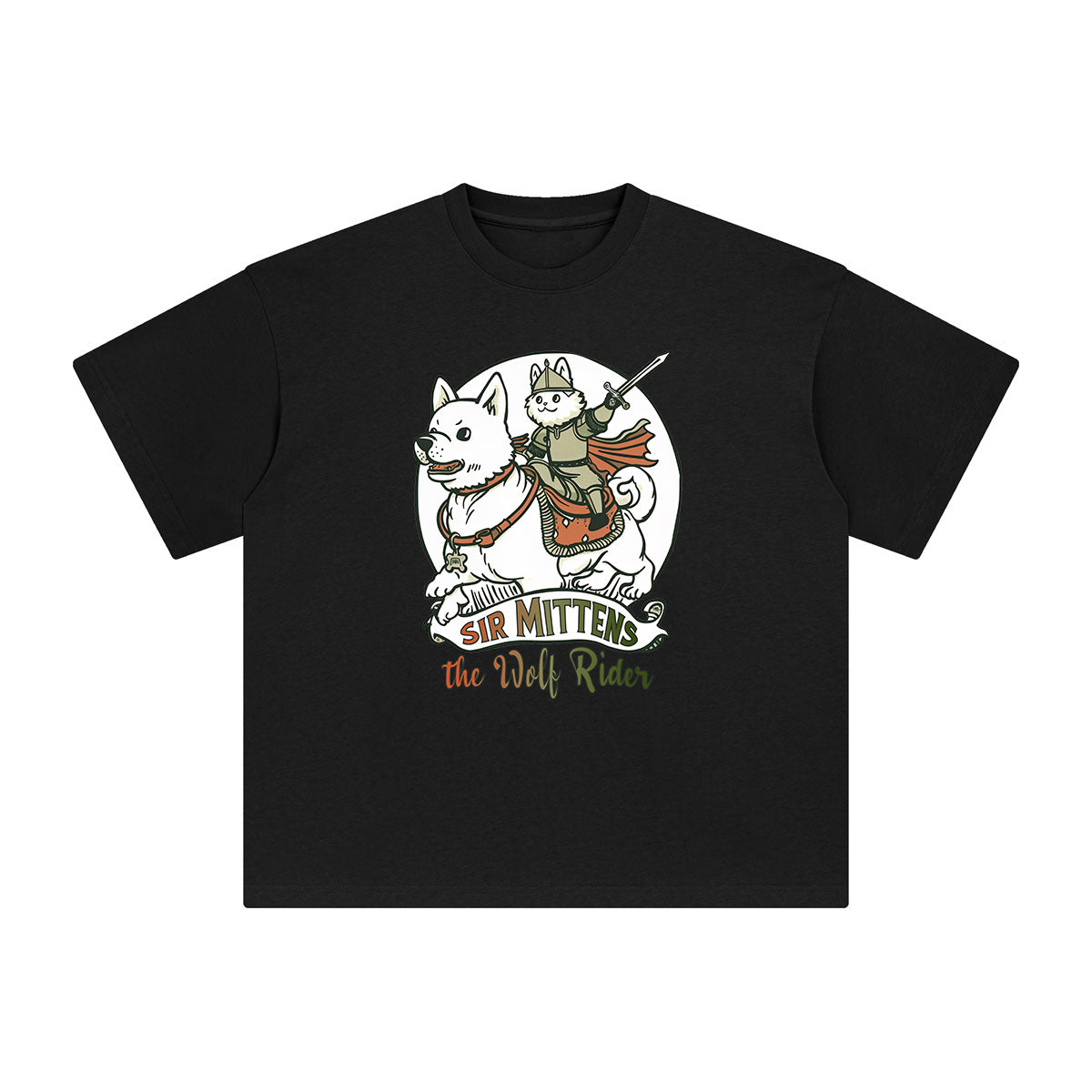 Sir Mittens The Wolf Rider Graphic Tee-INNBLAC Fashion Apparel