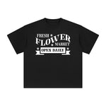 Fresh Flower Market Open Daily Aesthetic Graphic Tee-INNBLAC Fashion Apparel