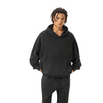 Raw Edge Boxy Washed Cotton Hoodie