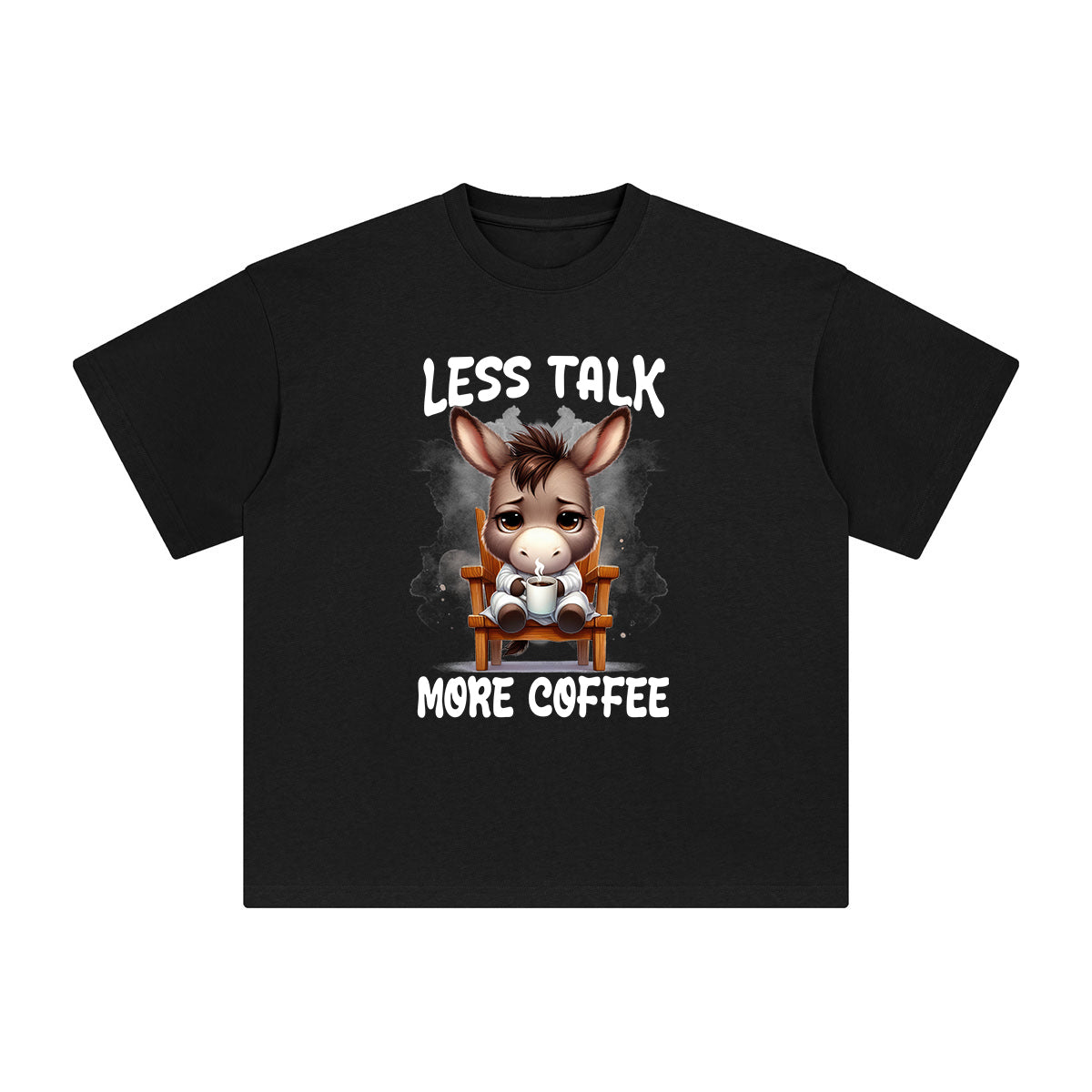 Donkey Drinking Coffee Graphic Tee-INNBLAC Fashion Apparel
