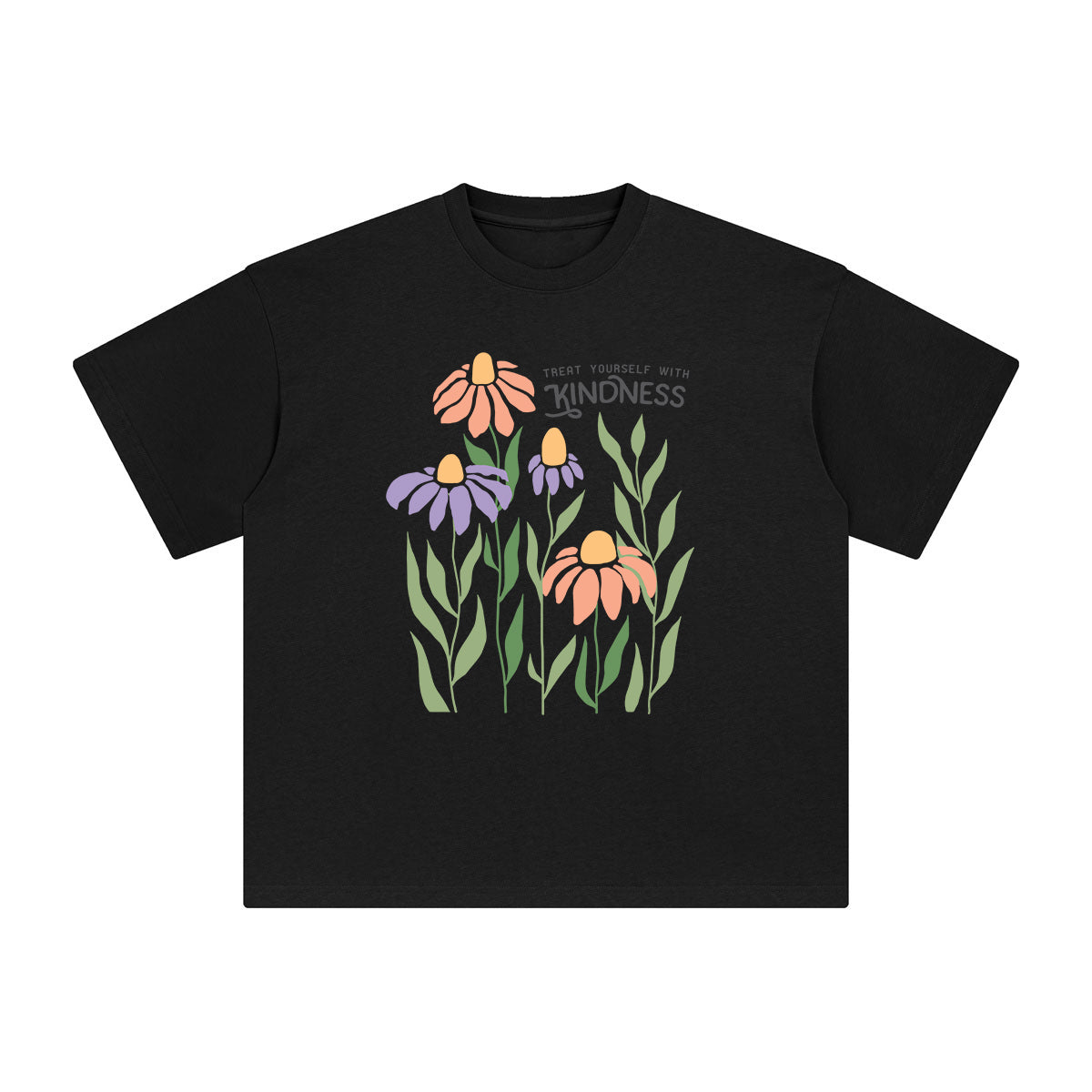 Boho Flower Abstract Graphic Tee-INNBLAC Fashion Apparel