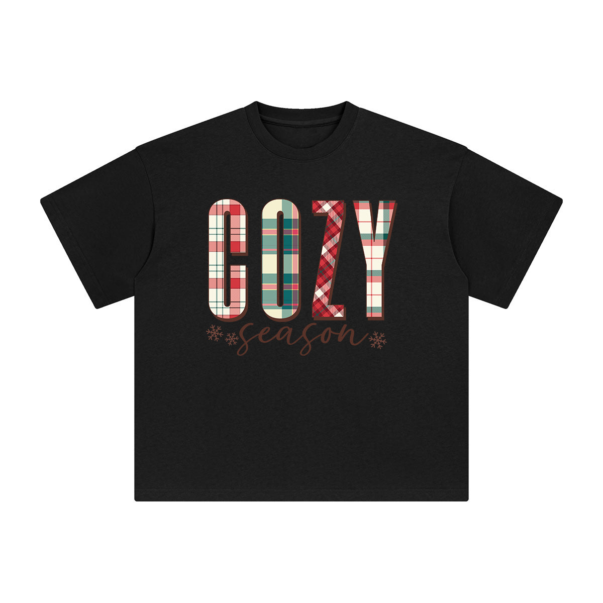 Christmas Plaid COZE Graphic Tee-INNBLAC Fashion Apparel
