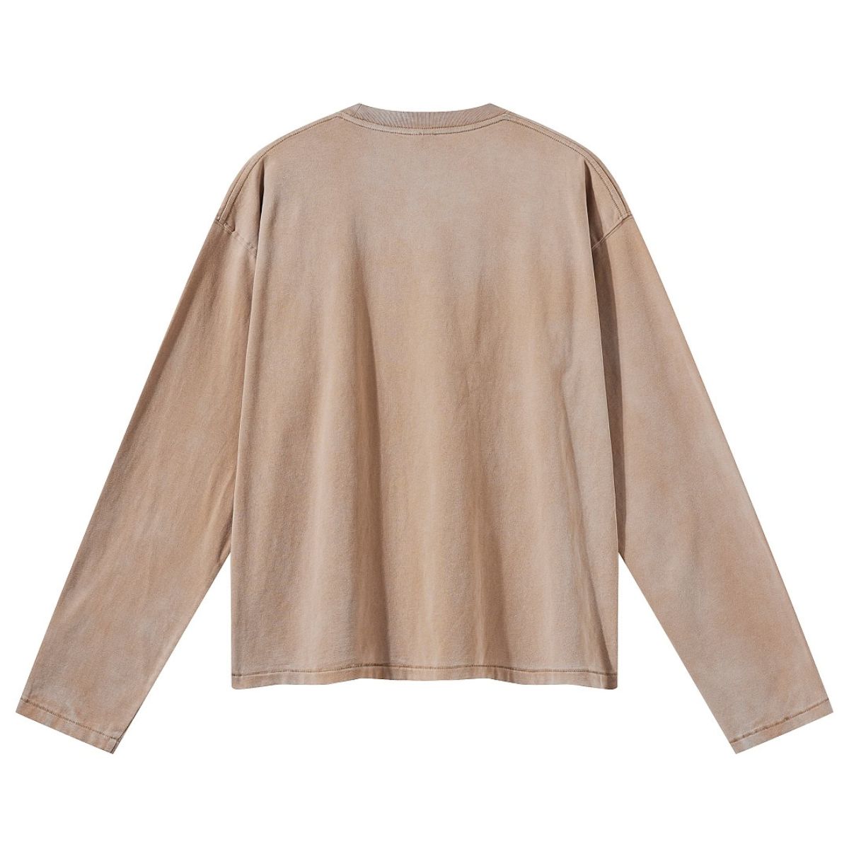 Whisker Wash Frayed Soft Brushed Vintage Long Sleeve Tee