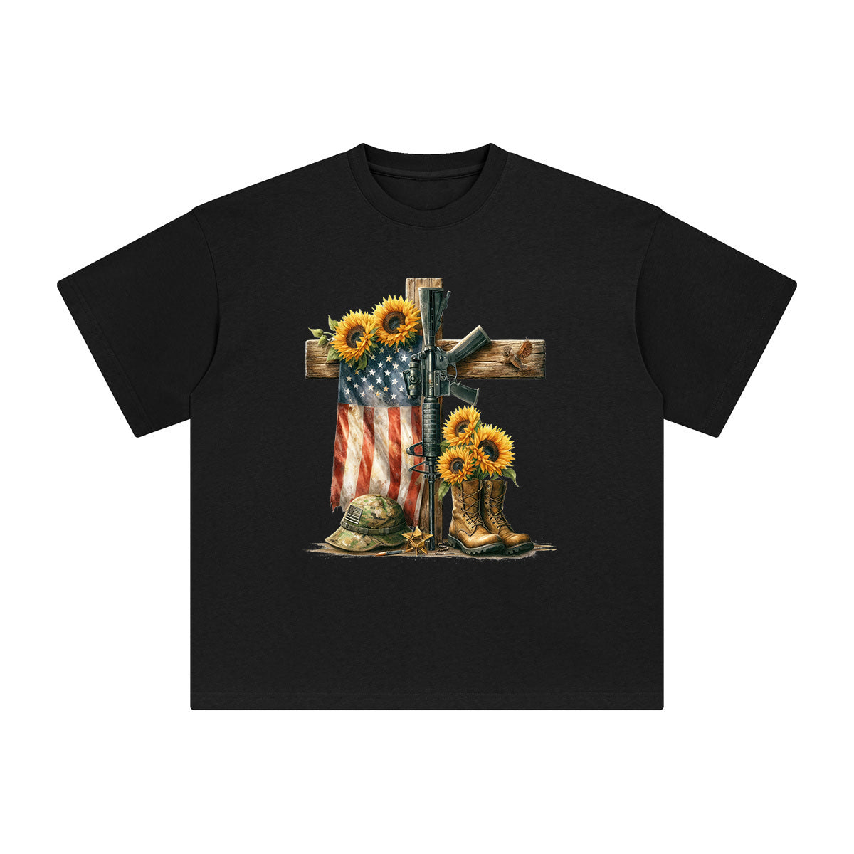 Memorial Day Cross Graphic Tee-INNBLAC Fashion Apparel