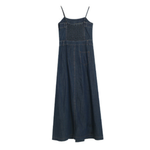 Women's Dark Denim Strappy Midi Dress
