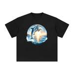 Dolphins & Sunrise Graphic Tee-INNBLAC Fashion Apparel